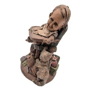 EDITION #80 Lee Sievers/Cairn Studio Baby w Dog & Cats Figurine "LET'S DO LUNCH"